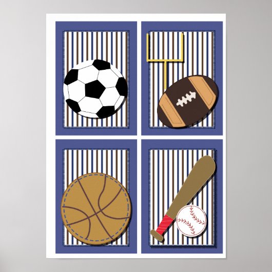 Alle Sterne Sportboten Wall Art Fußball Poster (Vorne)