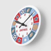 Alle Sterne Sportthema Kinderzimmer Wall Clock Runde Wanduhr (Winkel)