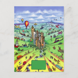 Alle Straßen führen nach Atlanta Georgia Postkarte