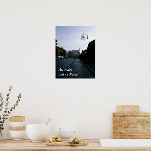 Alle Straßen führen nach Rom Poster (Küche)