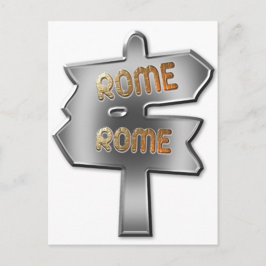 ALLE STRASSEN FÜHREN NACH ROM POSTKARTE (Vorderseite)