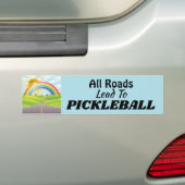 Alle Straßen führen zum Pickleball Autoaufkleber (Auf Auto)