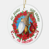 Alle Straßen Lead Gnome zu Weihnachten Keramik Ornament (Links)