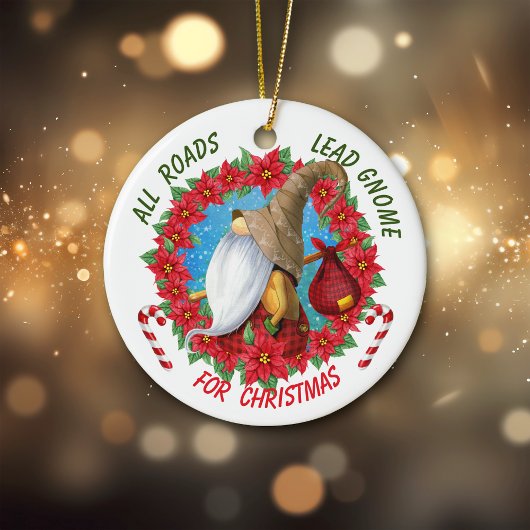 Alle Straßen Lead Gnome zu Weihnachten Keramik Ornament