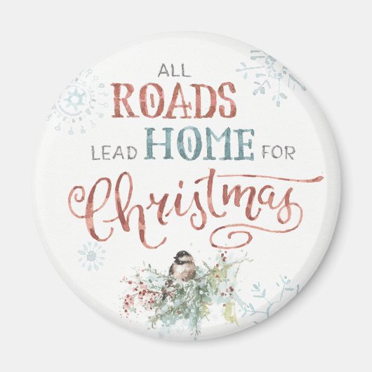 Alle Straßen Lead Zuhause zu Weihnachten Magnet (Vorne)