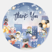 Alle Superhelden anrufen, danke Runder Aufkleber (Vorderseite)