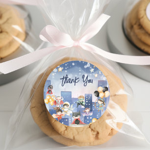 Alle Superhelden anrufen, danke Runder Aufkleber