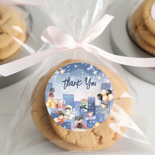 Alle Superhelden anrufen, danke Runder Aufkleber