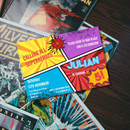 Alle Superheroes Comic Kindergeburtstag rufen Einladung