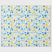 Alle Symbole von Hanukkah Geschenkpapier (Flach)