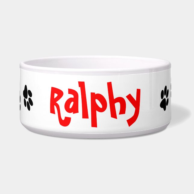 "Alle Tatzen-" personalisierte Hundeschüssel Napf (Vorderseite)