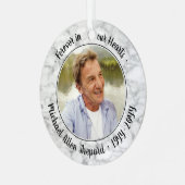 Alle Text-2-Foto-Memorial Elegante Imitate Marmor Ornament Aus Metall (Vorderseite links)