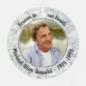 Alle Text-2-Foto-Memorial Elegante Imitate Marmor Ornament Aus Metall (Rückseite)