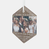 Alle Text 3 Foto Merry & Verheiratet rustikale Imi Ornament Aus Glas (Vorderseite Links)