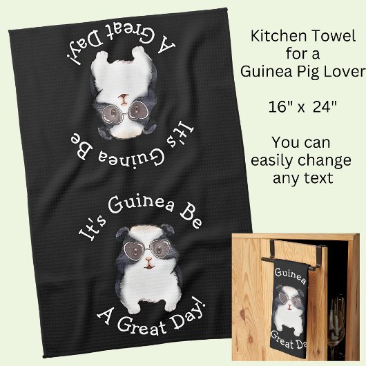 ALLE TEXT ändern - Guinea Pig wird ein großer Tag Geschirrtuch