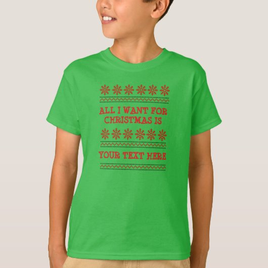 ALLE TEXT hinzufügen Name Funny Christmas Red ände T-Shirt (Vorderseite)