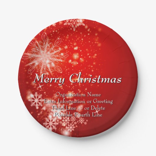 ALLE Text Organisation Weihnachten 20xx ändern Pappteller (Vorderseite)