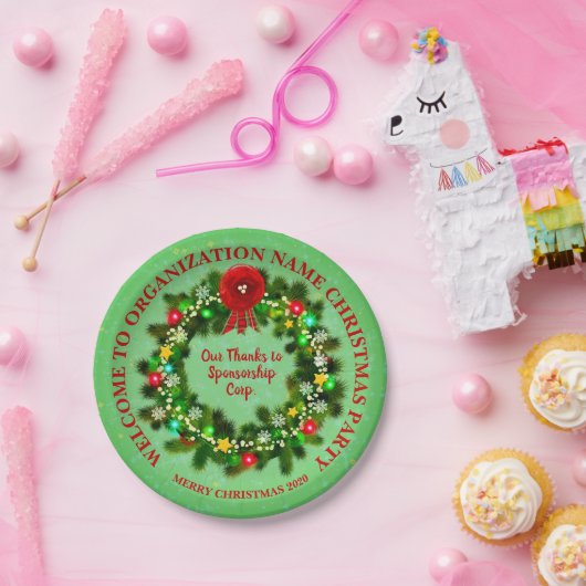 ALLE Text Organisation Weihnachten Party 20xx ände Pappteller (Party)