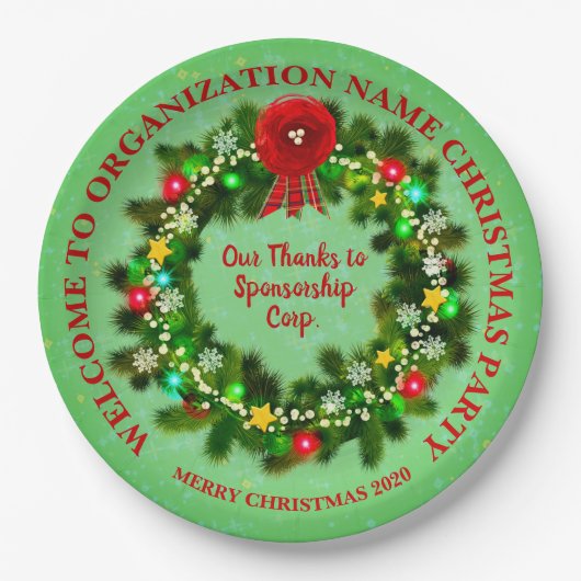 ALLE Text Organisation Weihnachten Party 20xx ände Pappteller (Vorderseite)