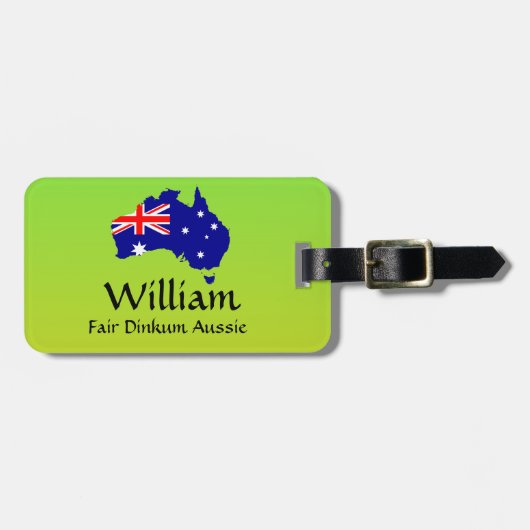 ALLE Texte ändern, Fairness Dinkum Aussie Flag Kar Gepäckanhänger (Vorderseite horizontal)
