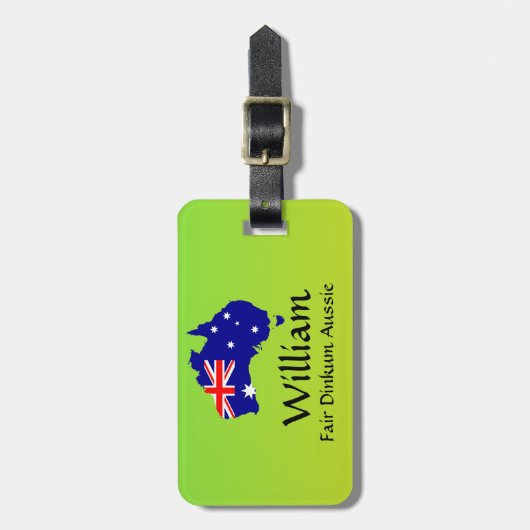 ALLE Texte ändern, Fairness Dinkum Aussie Flag Kar Gepäckanhänger (Vorderseite vertikal)