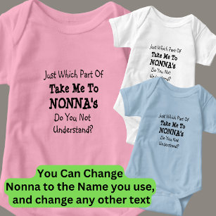 ALLE Texte ändern Nonnas Nona Grandma Baby Strampler