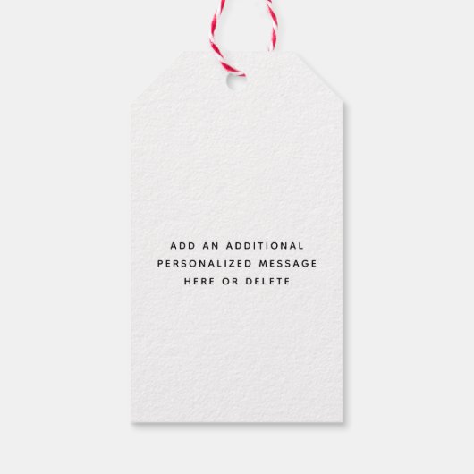 Alle Texte Modernes, einfaches, grünes Script & Fo Geschenkanhänger (Rückseite)