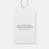 Alle Texte Modernes Skript Einfaches Foto Schwarz Geschenkanhänger (Rückseite)