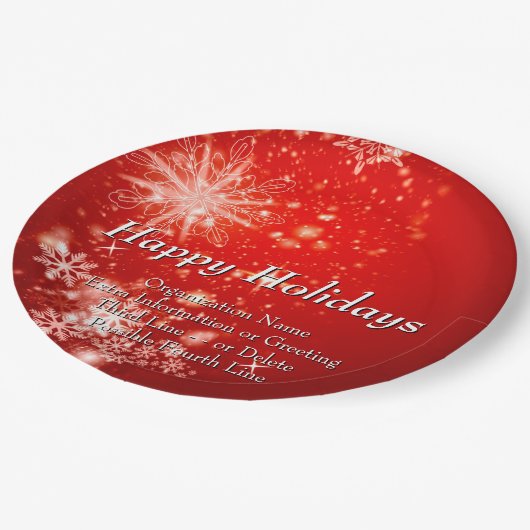 ALLE Textorganisation Weihnachten 20xx Party änder Pappteller (Schrägansicht)