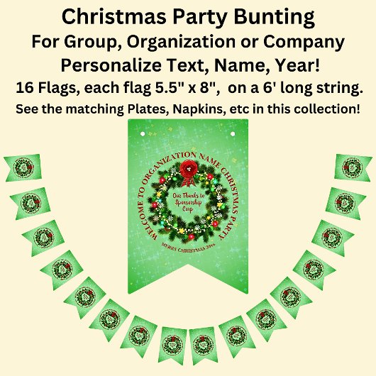 ALLE Textorganisation Weihnachts-Party Bunti änder Wimpelkette