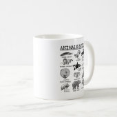 Alle Tiere der Welt Vintages Tiermädchen Kaffeetasse (VorderseiteRechts)