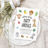 Alle Tiere Safari-Dschungel-Kindergeburtstag Einladung