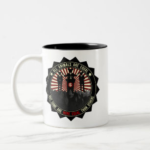 Alle Tiere sind gleich Zweifarbige Tasse