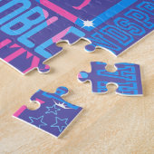 Alle Über Gymnastik Typografie in Rosa und Blau Puzzle (Seite)