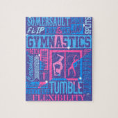 Alle Über Gymnastik Typografie in Rosa und Blau Puzzle (Vertikal)
