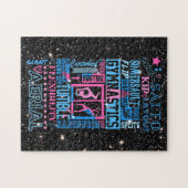 Alle Über Gymnastik Typografie in Rosa und Blau Puzzle (Horizontal)