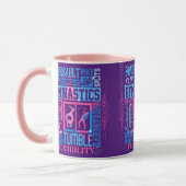Alle Über Gymnastik Typografie in Rosa und Blau Tasse (Links)