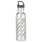 Alle über wiederholte Schriftart silber benennen Edelstahlflasche (Rückseite)