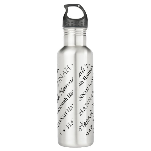 Alle über wiederholte Schriftart silber benennen Edelstahlflasche (Rückseite)