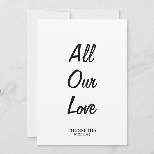 Alle unsere Liebe Dankeschön Karte - Eine Seite fü (Vorderseite)