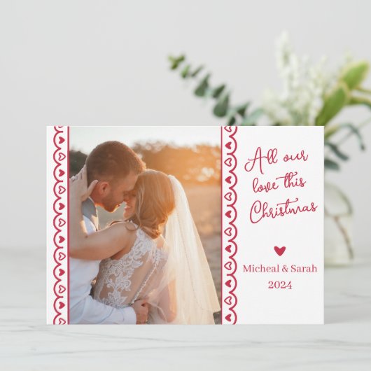 Alle unsere Lieben Feiertagskarte (Stehend Vorderseite)