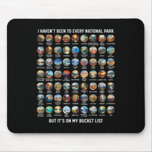 Alle US-Nationalpark-Checkliste Bucket List Of Nat Mousepad