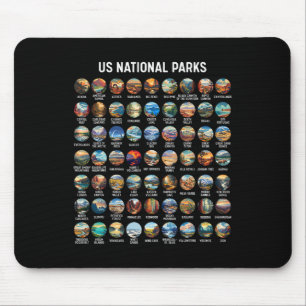 Alle Us Nationalpark-Checkliste Bucket List Of Nat Mousepad