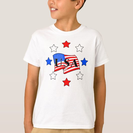 Alle USA-Flagge und -sterne T-Shirt (Vorderseite)