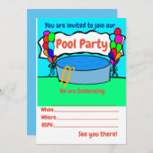 Alle Veranstaltungen Pool Party Einladung (Vorne/Hinten)