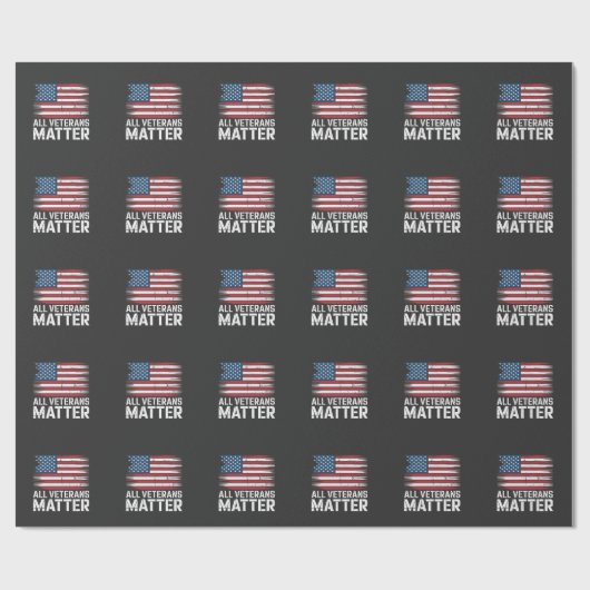 Alle Veteran Matter American 4. Juli Patriotic Geschenkpapier (Flach)