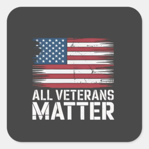 Alle Veteran Matter American 4. Juli Patriotic Quadratischer Aufkleber