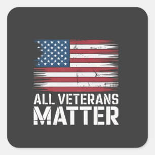Alle Veteran Matter American 4. Juli Patriotic Quadratischer Aufkleber