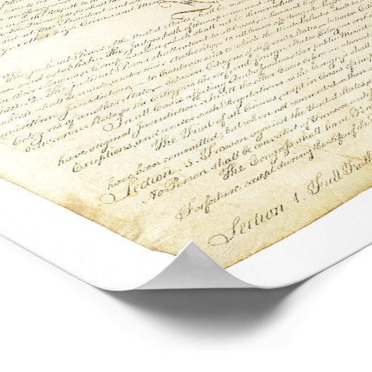 Alle vier ORIGINAL Pages der US-Verfassung Poster (Ecke)