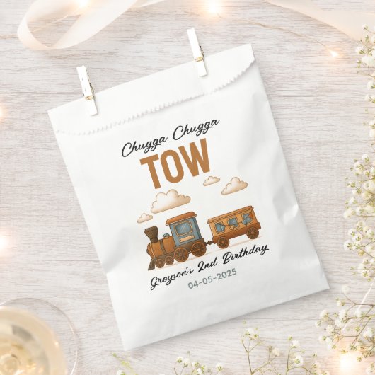 Alle Vintagen Züge 2. Geburtstag Party Geschenktütchen (Ausgeschnitten)